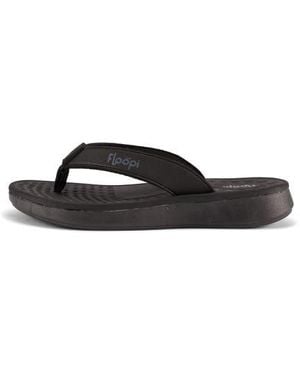 FLOOPI Faux Leather Thong Sandal - Black