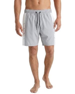 Spyder Colorblock Graphic Volley Swim Trunks - Gray
