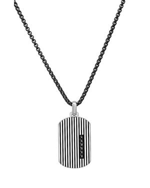 HMY Jewelry Two-Tone Dog Tag Pendant Necklace - Metallic
