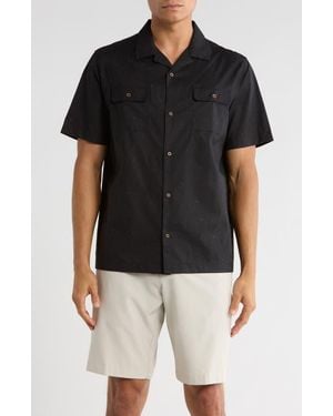 Travis Mathew Windy Bay Short Sleeve Button-Up Shirt - Black