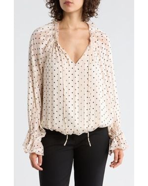Adrianna Papell Print Woven Top - Natural