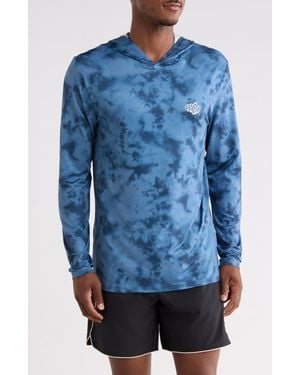 Volcom Overlap Hooded Long Sleeve T-Shirt - Blue