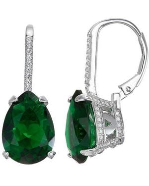 FZN Simulated Stone Drop Earrings - Green