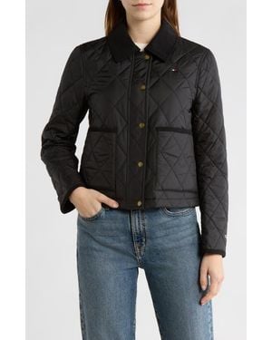 Tommy Hilfiger Snap Front Diamond Quilted Jacket - Black