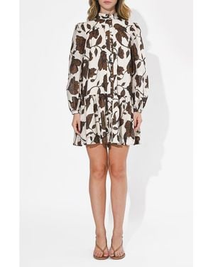 Adelyn Rae Sharon Floral Print Long Sleeve Minidress - Black