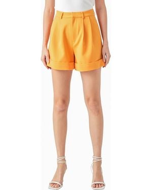 Endless Rose Pintucked Shorts - Orange