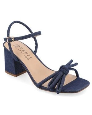 Journee Collection Meryl Block Heel Sandal - Blue