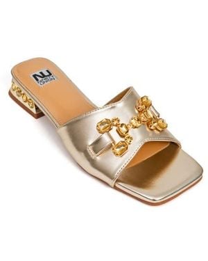 Ninety Union Charm Crystal Embellished Sandal - Metallic
