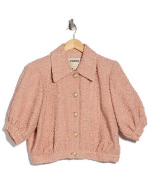 L'Agence Cove Crop Shirt Jacket - Pink