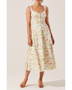 Astr Julietta Floral Cotton Dress - Natural