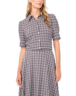 Vince Camuto Puff Shoulder Button Down Shirt - Gray