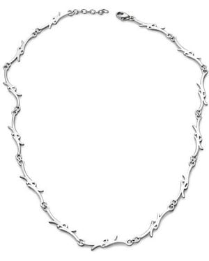 Rebel Barbed Wire Chain Necklace - White