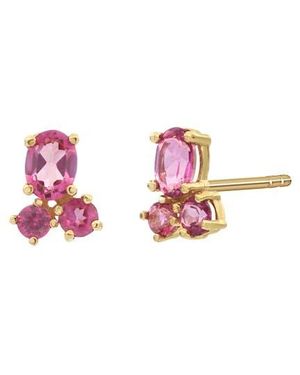 Bony Levy Topaz Stud Earrings - Pink