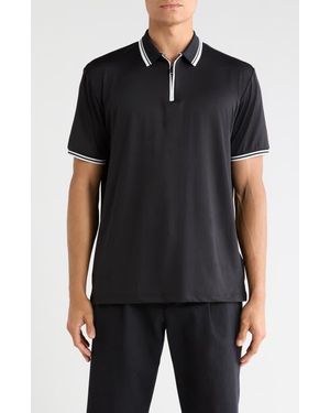 Tom Baine Performance Zip Polo - Black
