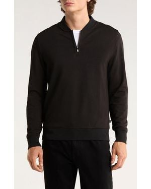 Robert Barakett Vance Half Zip Baseball Collar Pullover - Black
