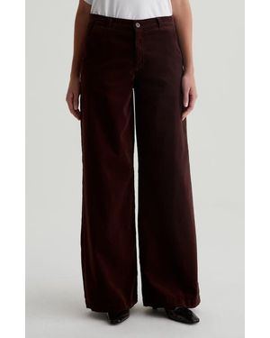 AG Jeans Stella Low Slung Corduroy Palazzo Pants - Black