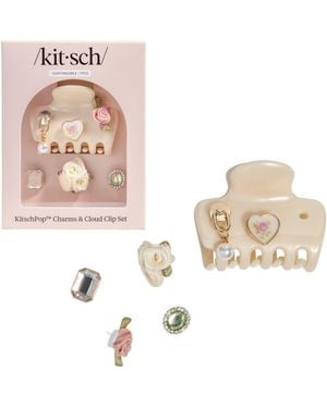 Kitsch Pop Charms & Cloud Hair Clip 7-Piece Set - Metallic