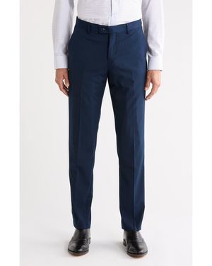 Gino Vitale Slim Fit Stretch Dress Pants - Blue