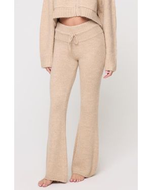 LSPACE Jet Set Flare Knit Pants - Natural