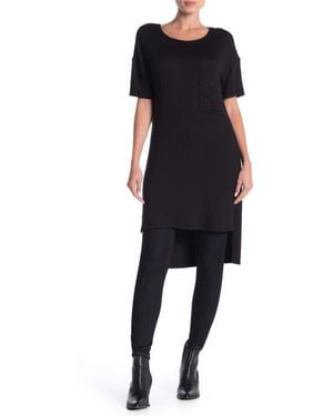 Go Couture Pocket Day Tunic Boyfriend T-Shirt - Black