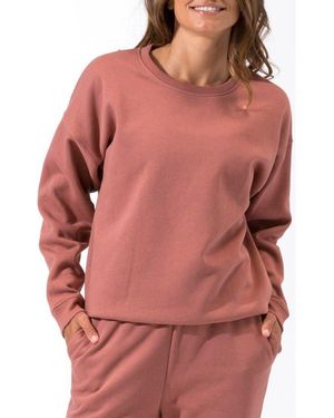 Threads For Thought Invincible Organic Cotton Blend Fleece Sweatshirt - Red