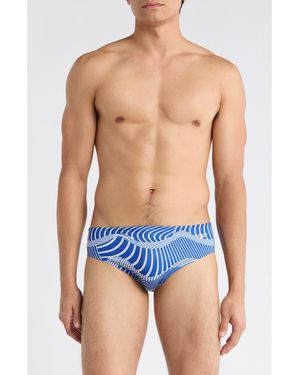 Speedo Print Swim Briefs - Blue