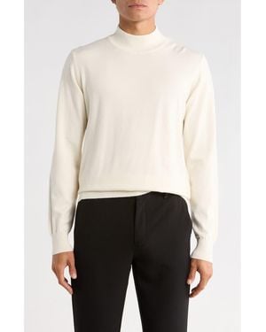 T.R. Premium Slim Fit Mock Neck Sweater - Natural