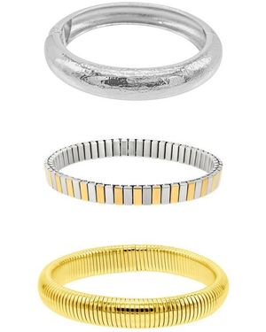 Adornia Set Of 3 Assorted Bracelets - Gray