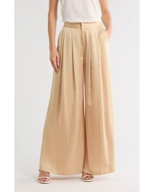 L'Agence Aubrie Mid Rise Wide Leg Pants - Natural