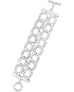 Karine Sultan Double Chain Toggle Bracelet - White