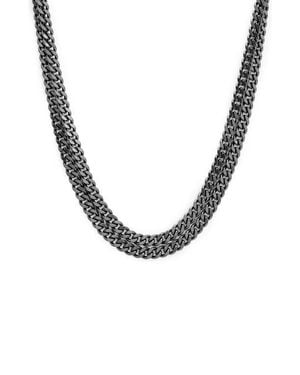 AllSaints Double Layered Carabiner Clip Necklace - Metallic