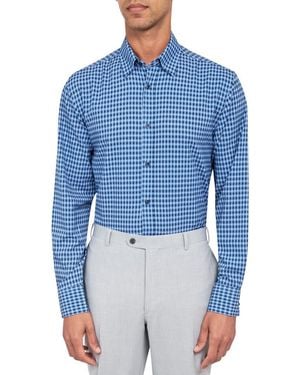 W.r.k. Regular Fit Mosaic Gingham Stretch Performance Dress Shirt - Blue