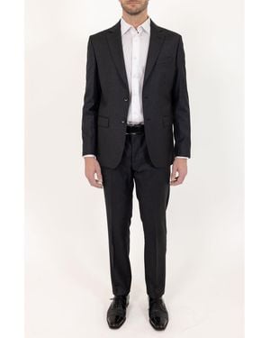 PINOPORTE Solid Stretch Wool Suit - Black