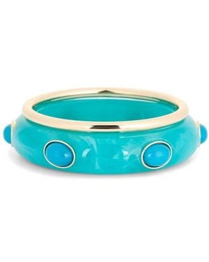 Leith 2-Pack Resin & Metal Bangle Bracelets - Blue