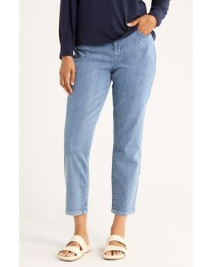 Eileen Fisher High Waist Slim Ankle Jeans - Blue