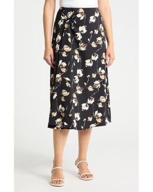 Nordstrom Rack Twist Detail Midi Skirt - Black
