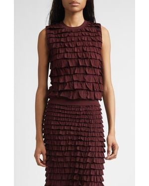 Ulla Johnson Lula Ruffle Tank - Red