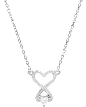 Queen Jewels Cubic Zirconia Infinity Heart Pendant Necklace - Blue