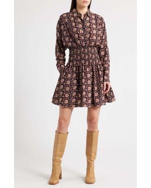 Madewell Shirred Floral Mini Shirtdress