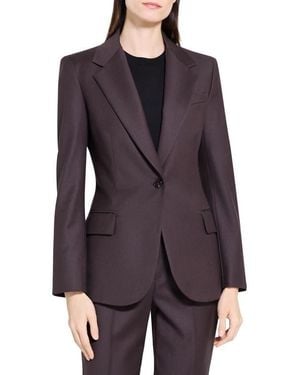 Theory Lynnia Sleek Virgin Wool Blazer - Purple