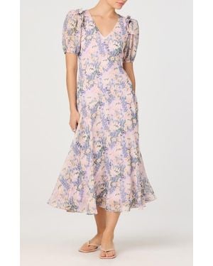 Astr Jessenia Puff Sleeve Dress - Pink