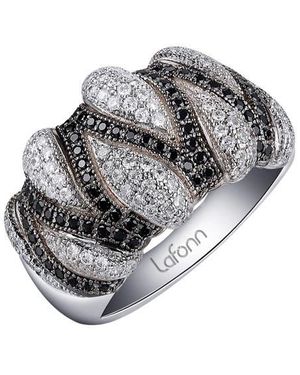Lafonn Platinum Rhodium Plated Sterling Pave Simulated Diamond Cocktail Ring - Gray