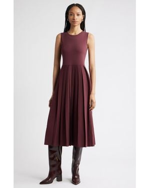 Nordstrom Sleeveless Pleated Sweater Dress - Red