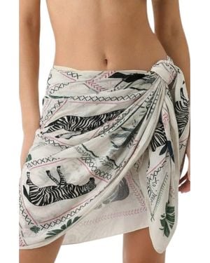Nicole Miller Safari Print Sarong - Gray