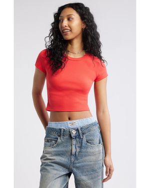 BP. Compact Rib Crop Baby Tee - Red