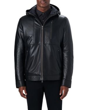 Bugatchi Hooded Bomber Jacket - Black