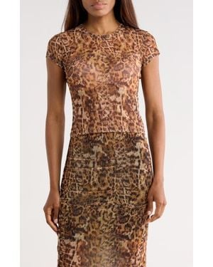 AllSaints Ellie Mesh T-Shirt - Brown