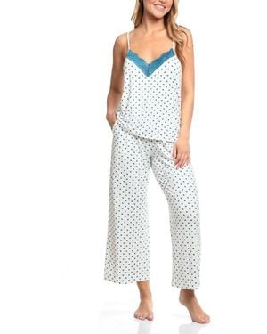 In Bloom Aimee Cropped Pajama Set - White