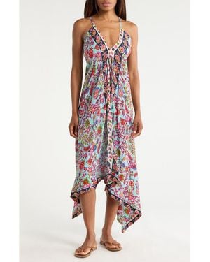 La Fiorentina V-Neck Tank Dress - Purple