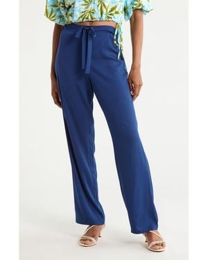 Diane von Furstenberg Diane Silk Blend Pants - Blue